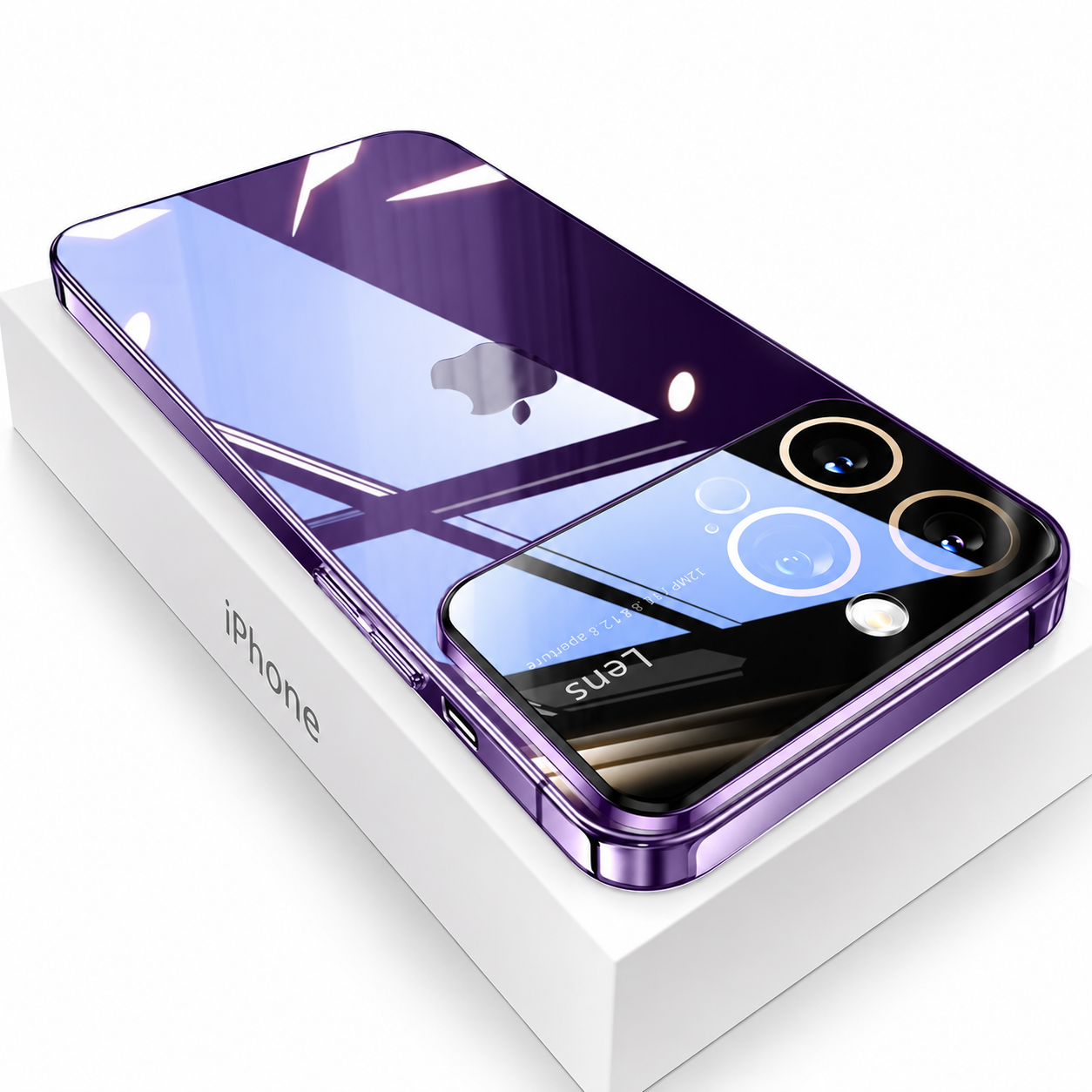 Premium Luxury iPhone Case MagSafe Compatible Transparent Clear Hard PC Back Silicone Bumper Shockproof Camera Lens Protection Ultra Thin Design Finish