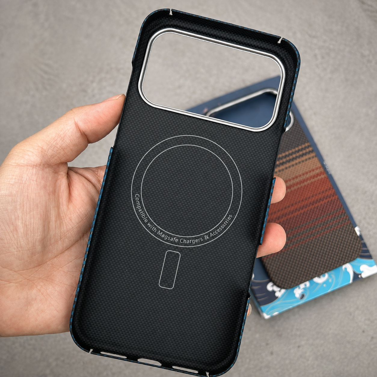 Premium Luxury iPhone Case MagSafe Compatible Ultra Thin Aramid Carbon Fiber Cover Kevlar Grade Shock Resistant Washable Protective Durable Design