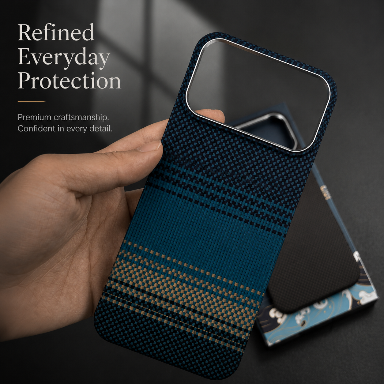 Premium Luxury iPhone Case MagSafe Compatible Ultra Thin Aramid Carbon Fiber Cover Kevlar Grade Shock Resistant Washable Protective Durable Design