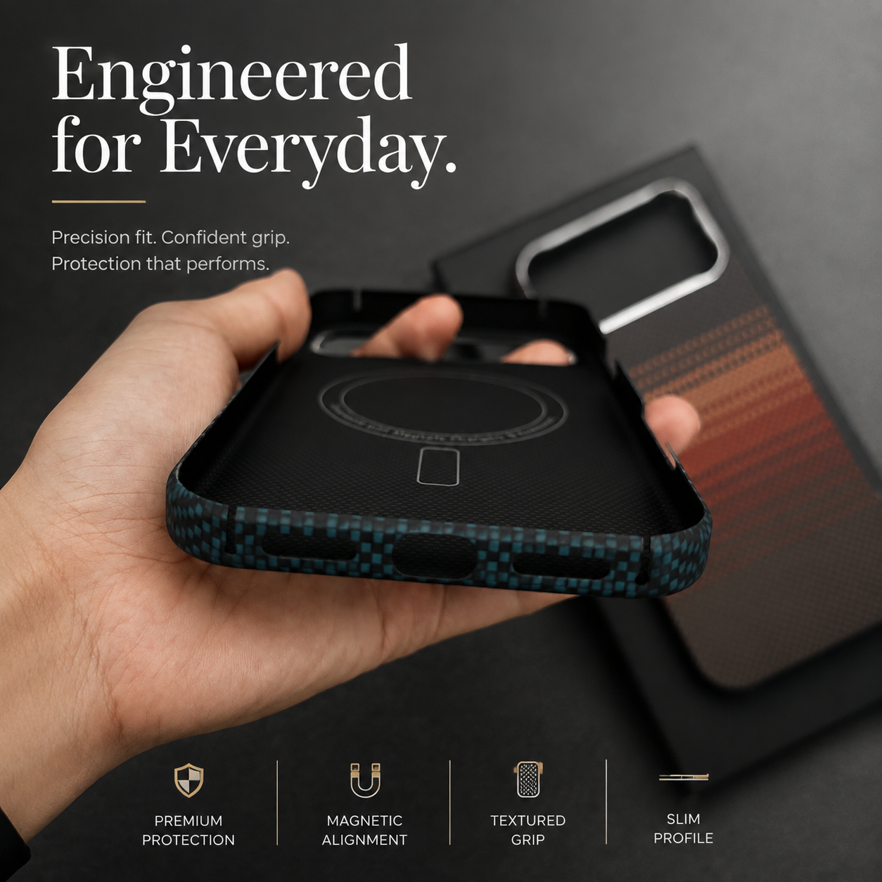 Premium Luxury iPhone Case MagSafe Compatible Ultra Thin Aramid Carbon Fiber Cover Kevlar Grade Shock Resistant Washable Protective Durable Design