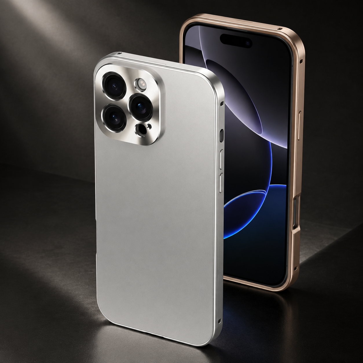 Premium Luxury iPhone Case Magnetic Aluminum Frame Cover Shockproof Full Camera Protection Slim Metal Design Wireless Charging Compatible Finish
