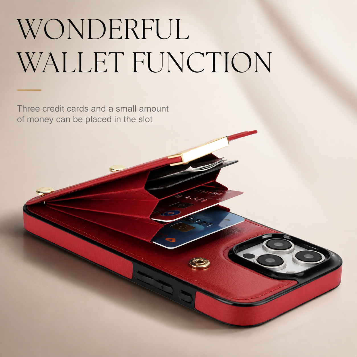 Premium Luxury iPhone Case PU Leather Wallet Flip Cover Card Holder Secure Pocket Magnetic Closure Shockproof Full Body Protection Slim Design Finish