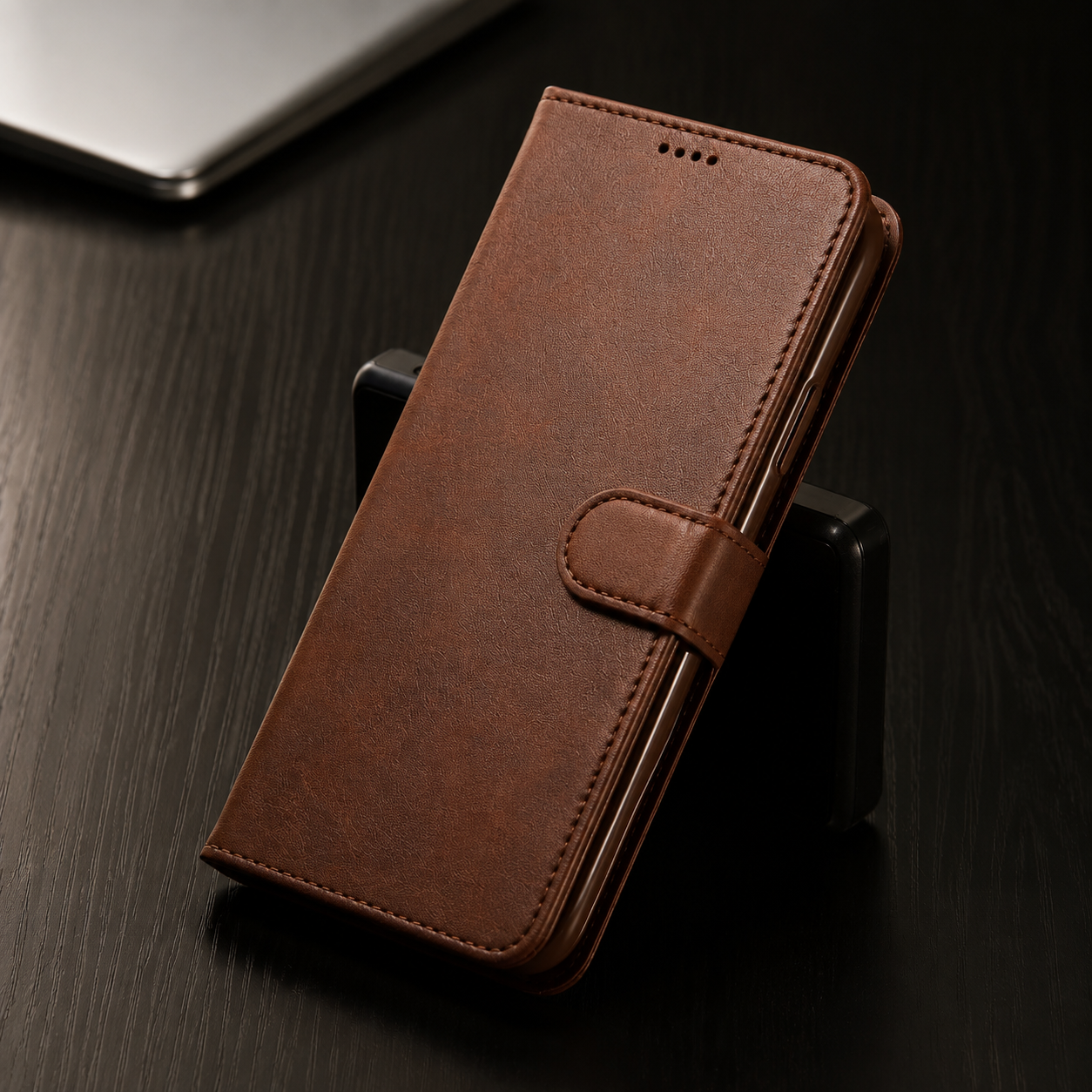 Premium Luxury iPhone Case PU Leather Wallet Flip Cover Card Slot Magnetic Closure Shockproof Full Body Protection Slim Elegant Design Finish