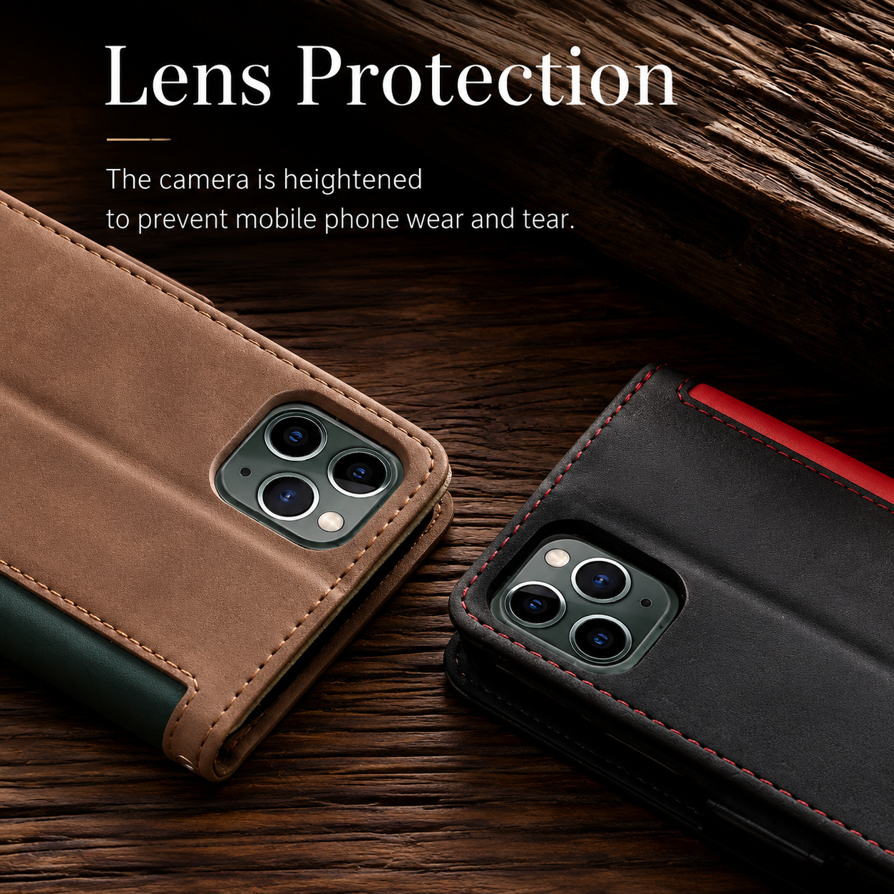 Premium Luxury iPhone Case PU Leather Wallet Flip Cover Card Slots Magnetic Closure Kickstand Shockproof Full Body Protection Slim Elegant Design Finish