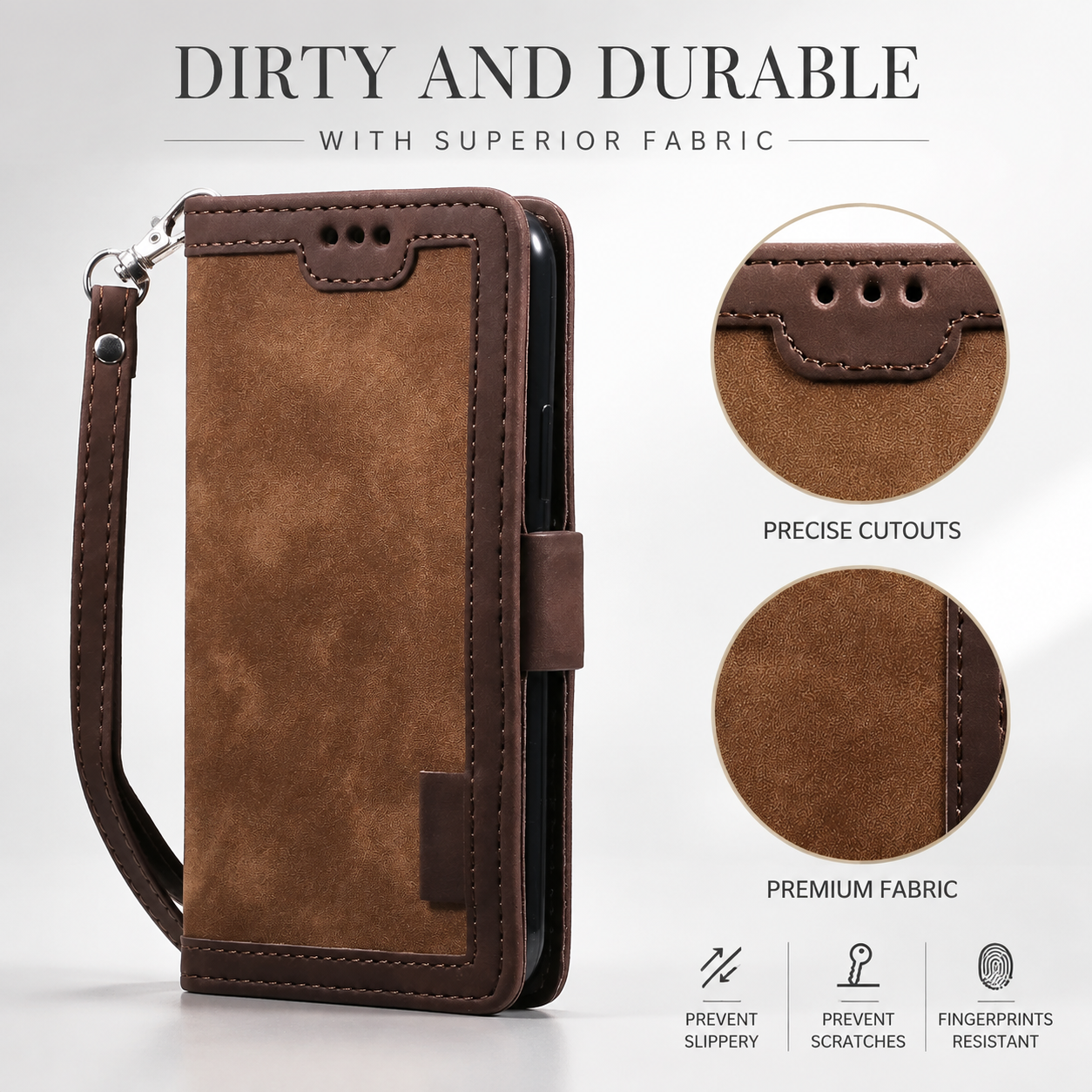 Premium Luxury iPhone Case PU Leather Wallet Flip Cover Card Slots Magnetic Closure Kickstand Shockproof Full Body Protection Slim Elegant Design Finish