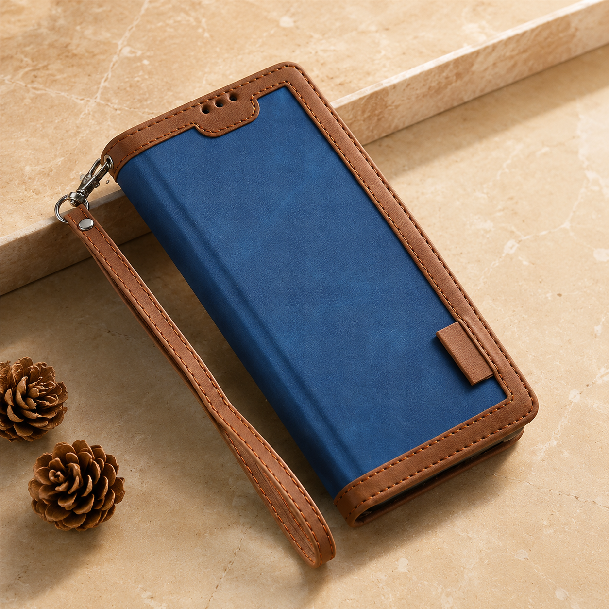 Premium Luxury iPhone Case PU Leather Wallet Flip Cover Card Slots Magnetic Closure Kickstand Shockproof Full Body Protection Slim Elegant Design Finish