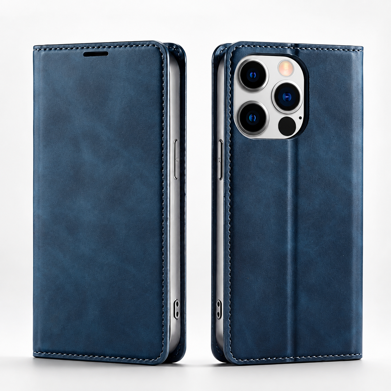 Premium Luxury iPhone Case Suede Leather Wallet Cover Card Holder Magnetic Closure Shockproof Full Body Protection Slim Protective Design Finish Style