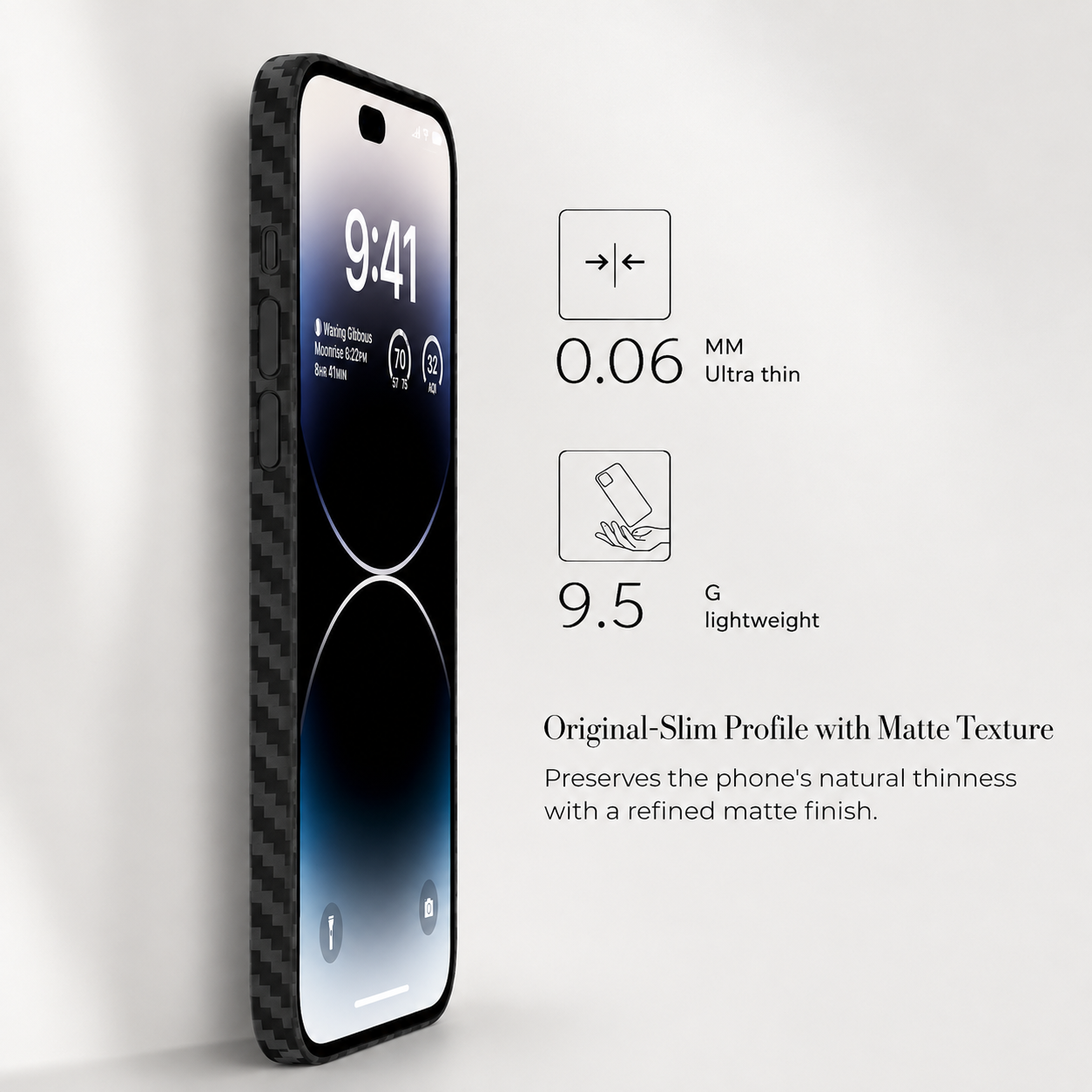 Premium Luxury iPhone Case Ultra Thin Carbon Fiber Matte Cover 0.2mm PP Back Lightweight Scratch Resistant Slim Minimalist Protective Design Finish