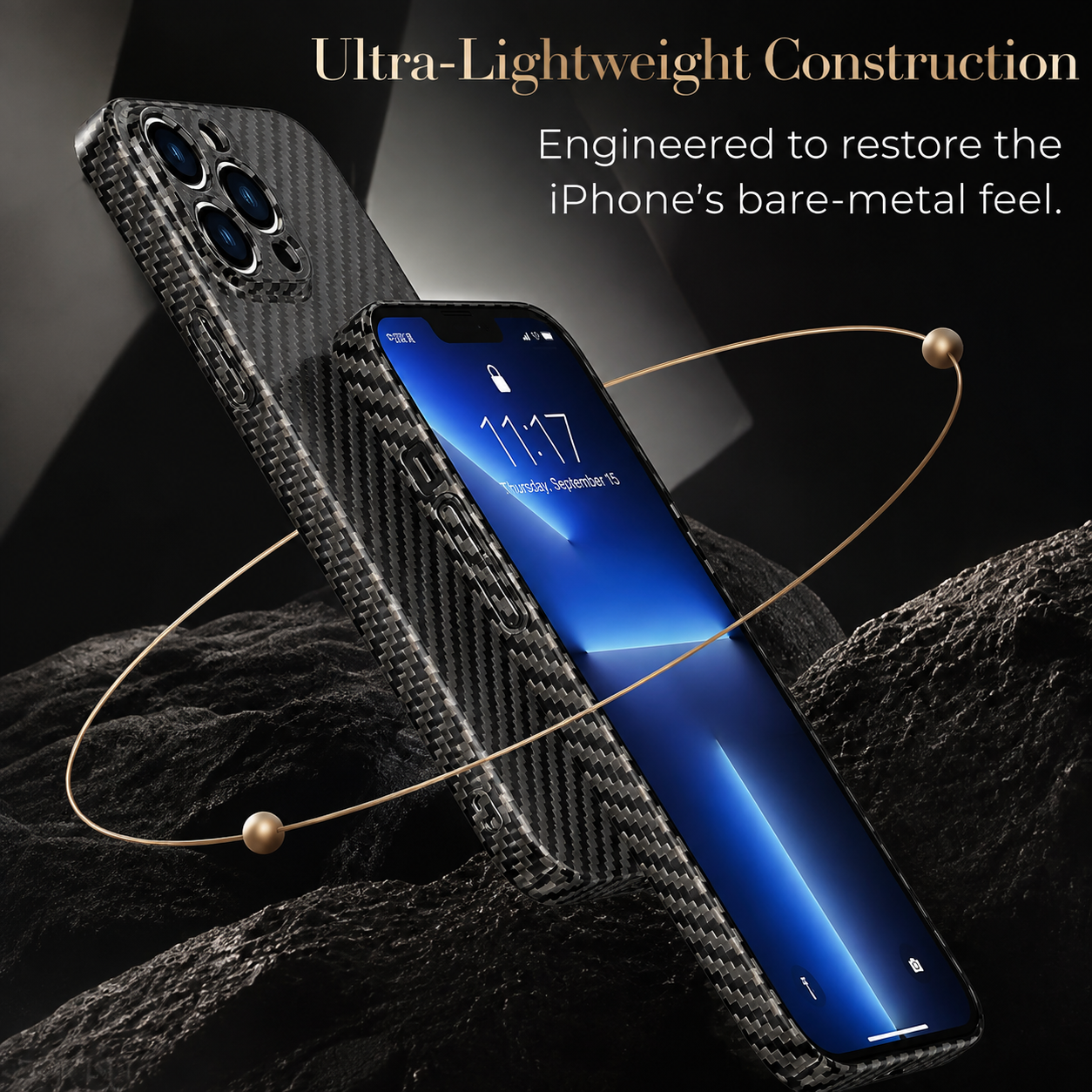 Premium Luxury iPhone Case Ultra Thin Carbon Fiber Matte Cover 0.2mm PP Back Lightweight Scratch Resistant Slim Minimalist Protective Design Finish