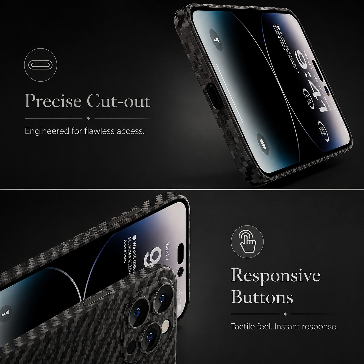 Premium Luxury iPhone Case Ultra Thin Carbon Fiber Matte Cover 0.2mm PP Back Lightweight Scratch Resistant Slim Minimalist Protective Design Finish