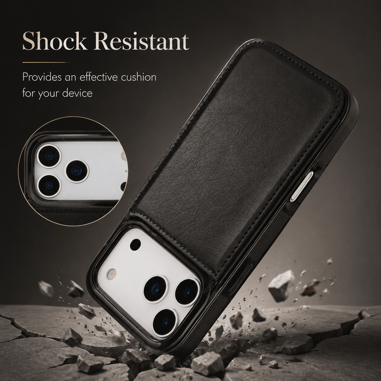 Premium Luxury iPhone Case Wallet Cover Card Holder Faux Leather Kickstand Double Magnetic Clasp Shockproof Soft Protective Durable Plain Design