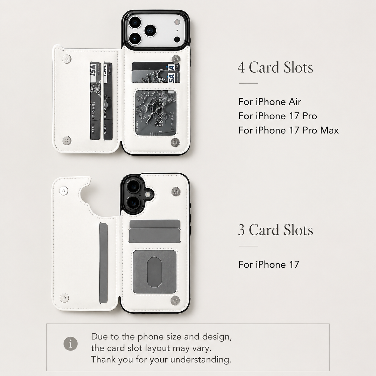 Premium Luxury iPhone Case Wallet Cover Card Holder Faux Leather Kickstand Double Magnetic Clasp Shockproof Soft Protective Durable Plain Design