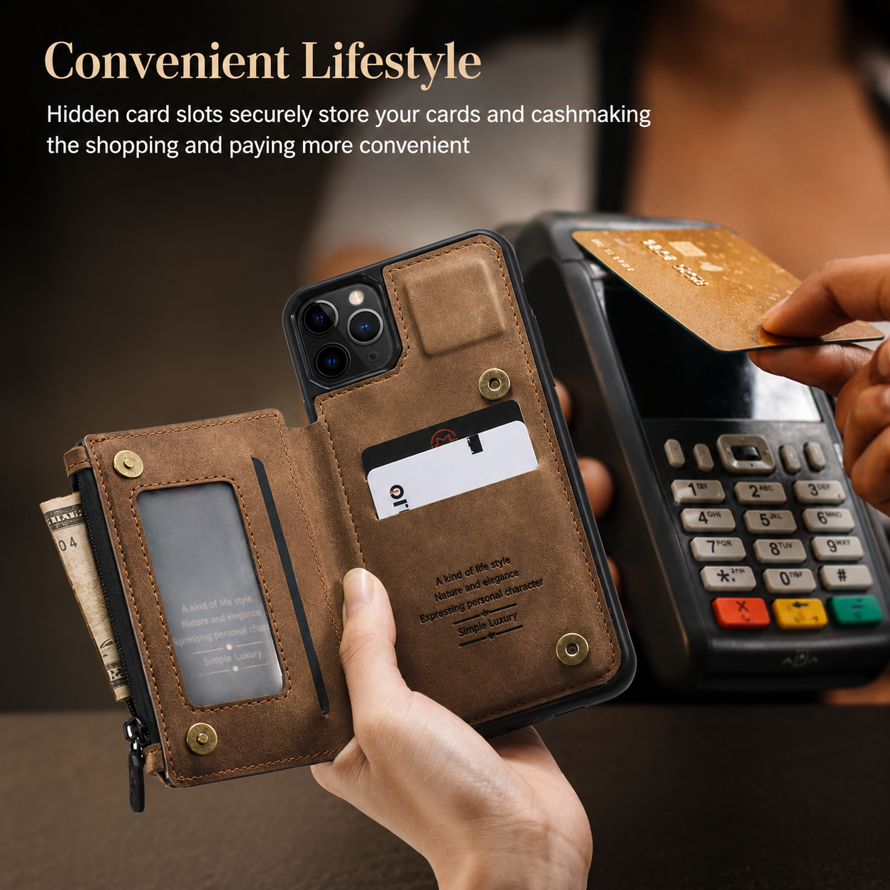 Premium Luxury iPhone Case Wallet MagSafe Compatible Leather Card Holder Stand Shockproof Camera Lens Protection Slim Protective Design Finish