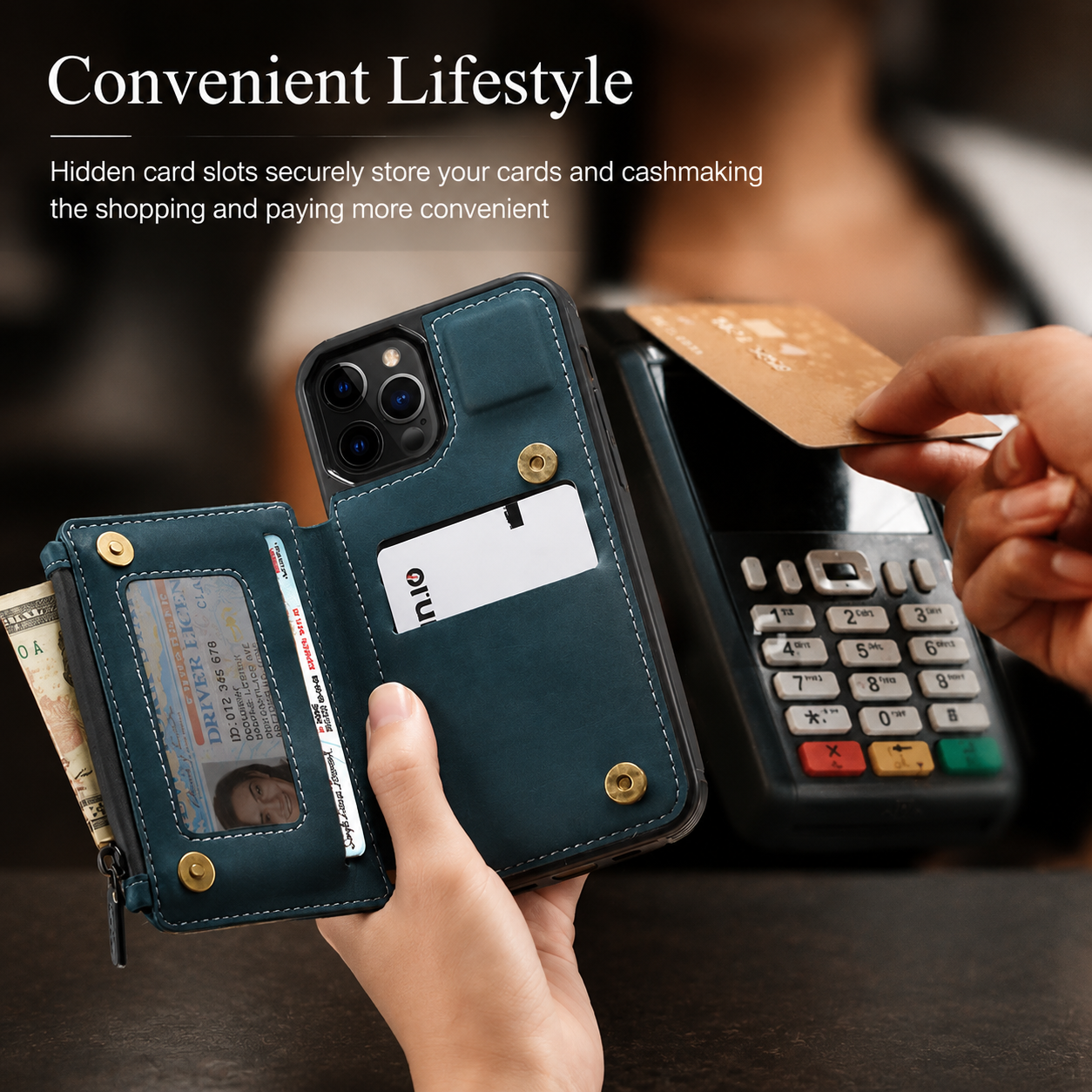 Premium Luxury iPhone Case Wallet MagSafe Compatible Leather Card Holder Stand Shockproof Camera Lens Protection Slim Protective Design Finish