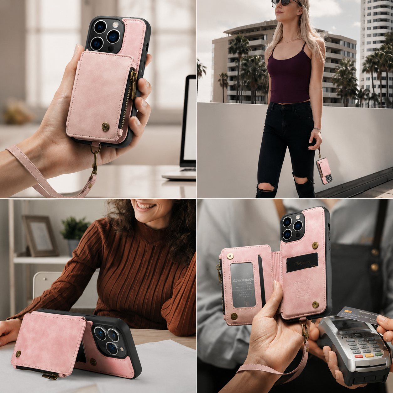 Premium Luxury iPhone Case Wallet MagSafe Compatible Leather Card Holder Stand Shockproof Camera Lens Protection Slim Protective Design Finish