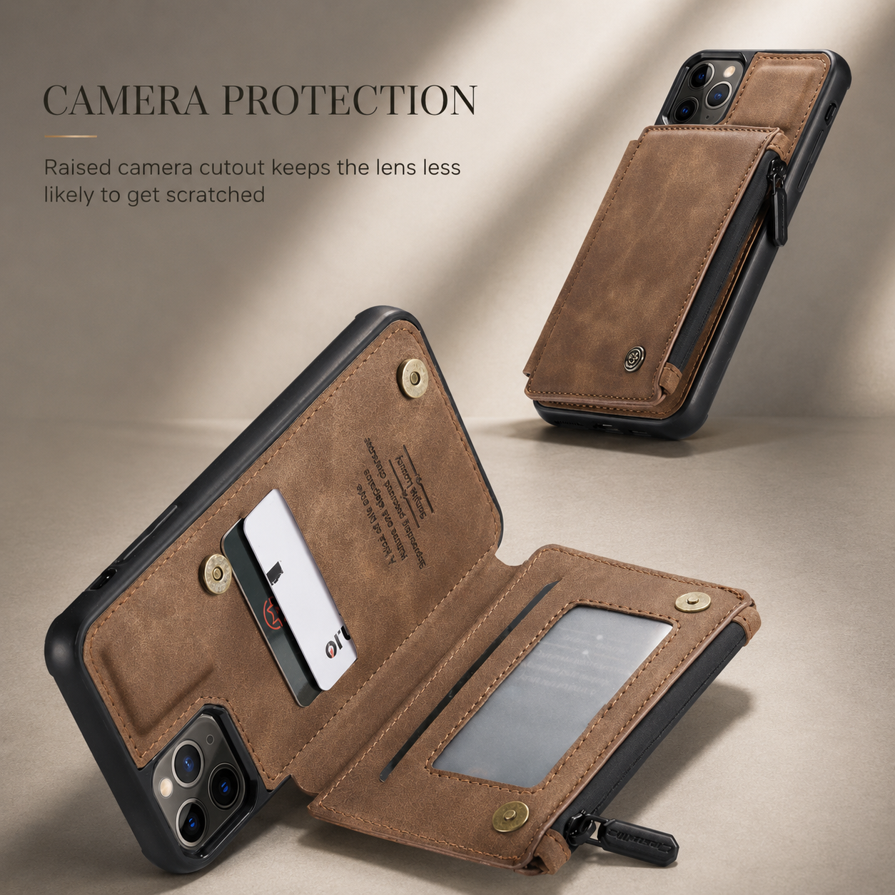 Premium Luxury iPhone Case Wallet MagSafe Compatible Leather Card Holder Stand Shockproof Camera Lens Protection Slim Protective Design Finish