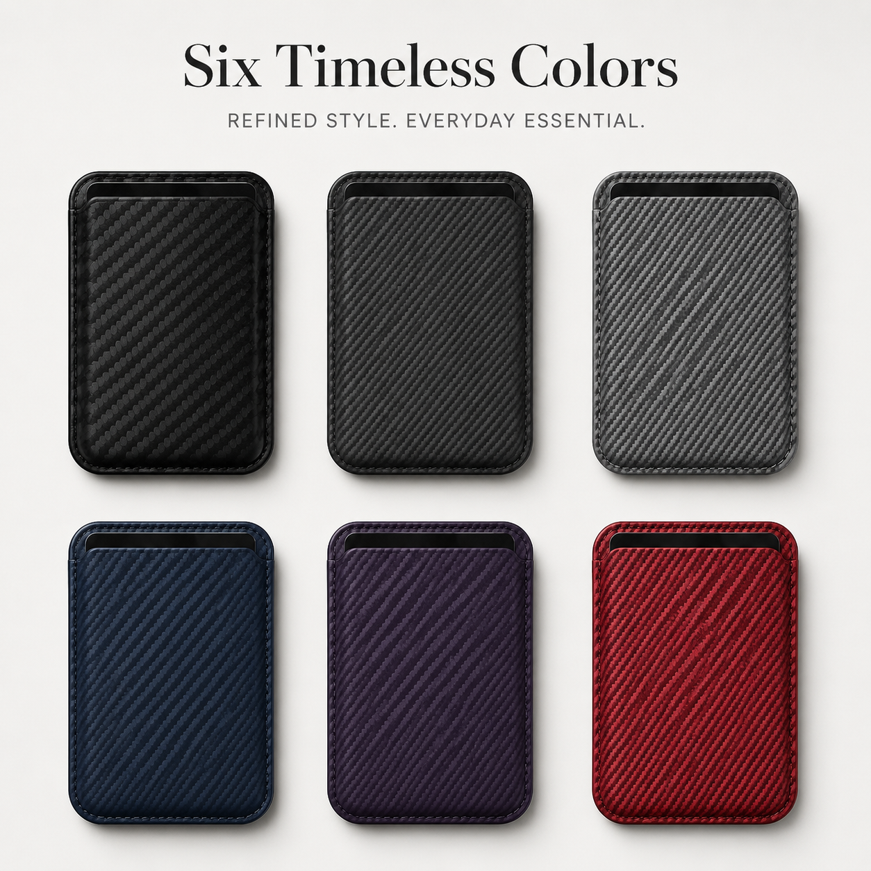 Premium MagSafe Card Holder Wallet Carbon Fiber Magnetic Slim Card Case Credit Card Holder Strong Magnetic Storage Compatible with iPhone