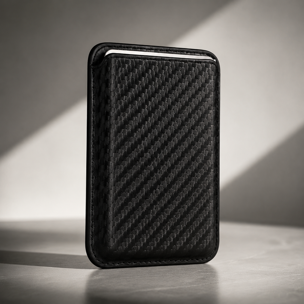 Premium MagSafe Card Holder Wallet Carbon Fiber Magnetic Slim Card Case Credit Card Holder Strong Magnetic Storage Compatible with iPhone