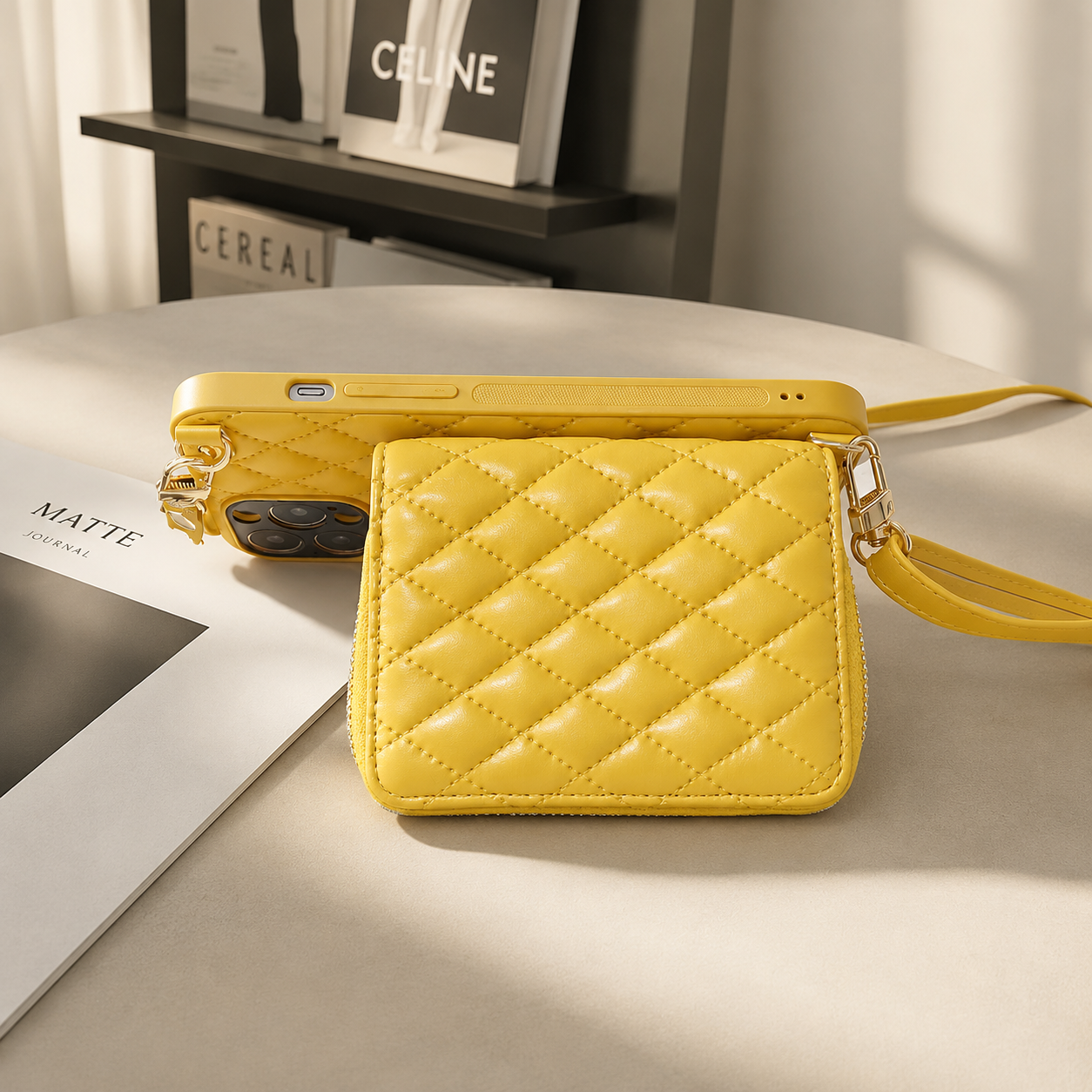 Premium MagSafe iPhone Case Wallet Crossbody PU Leather Zipper Pouch Card Holder Strap Magnetic Closure Shockproof Protective Cover