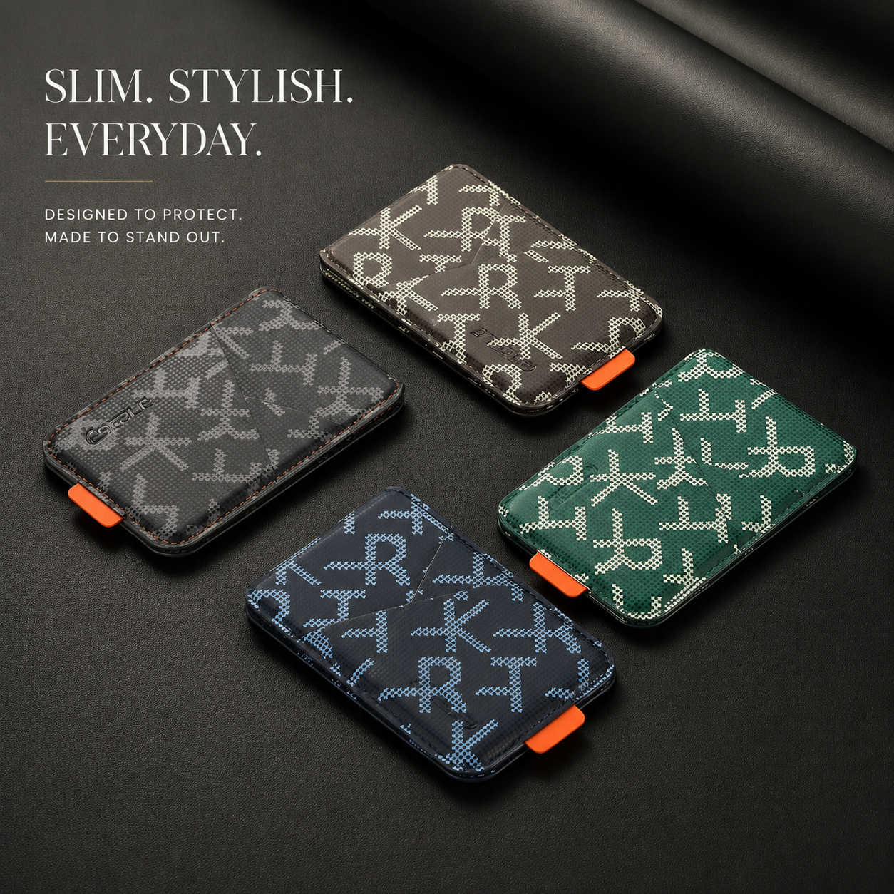 Premium Magnetic Leather Wallet Card Holder MagSafe Card Wallet Strong Magnetic Card Holder Cash Storage RFID Style Compatible with iPhone