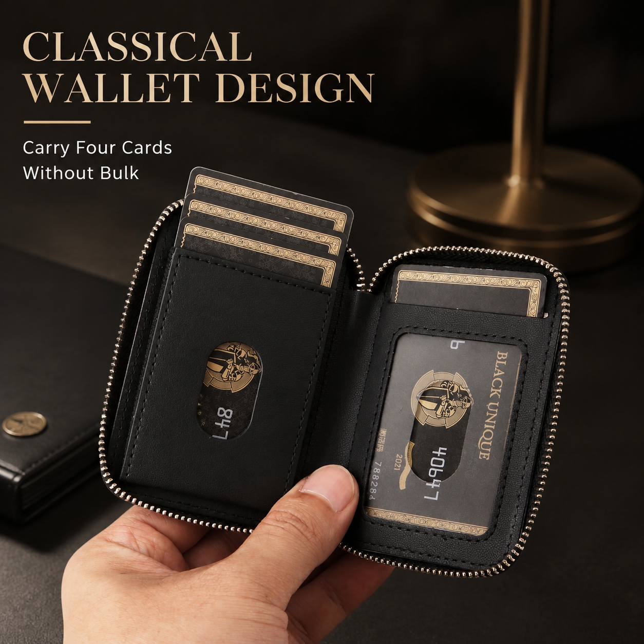 Premium Magnetic Leather Wallet MagSafe Card Holder RFID Blocking Slim Wallet Case Card Storage Lanyard Support Compatible with iPhone