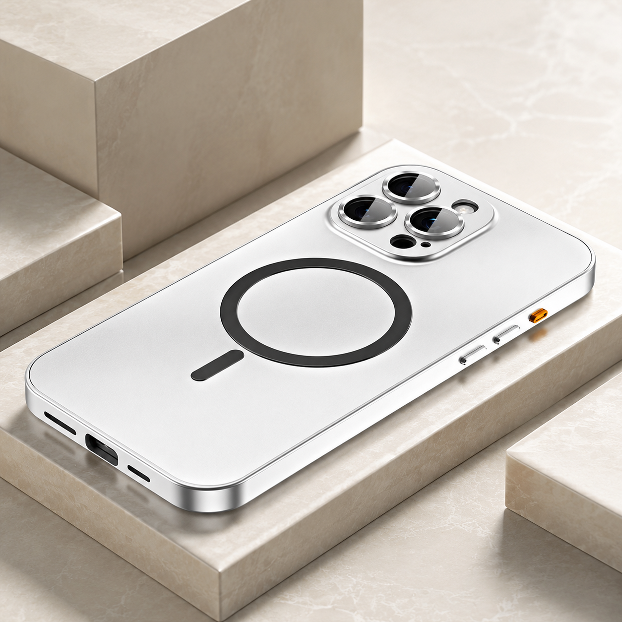 Premium Magnetic Metal iPhone Case Aluminum Frame Shockproof Slim Protective Cover Lens Film Protection Transparent Back Luxury Design