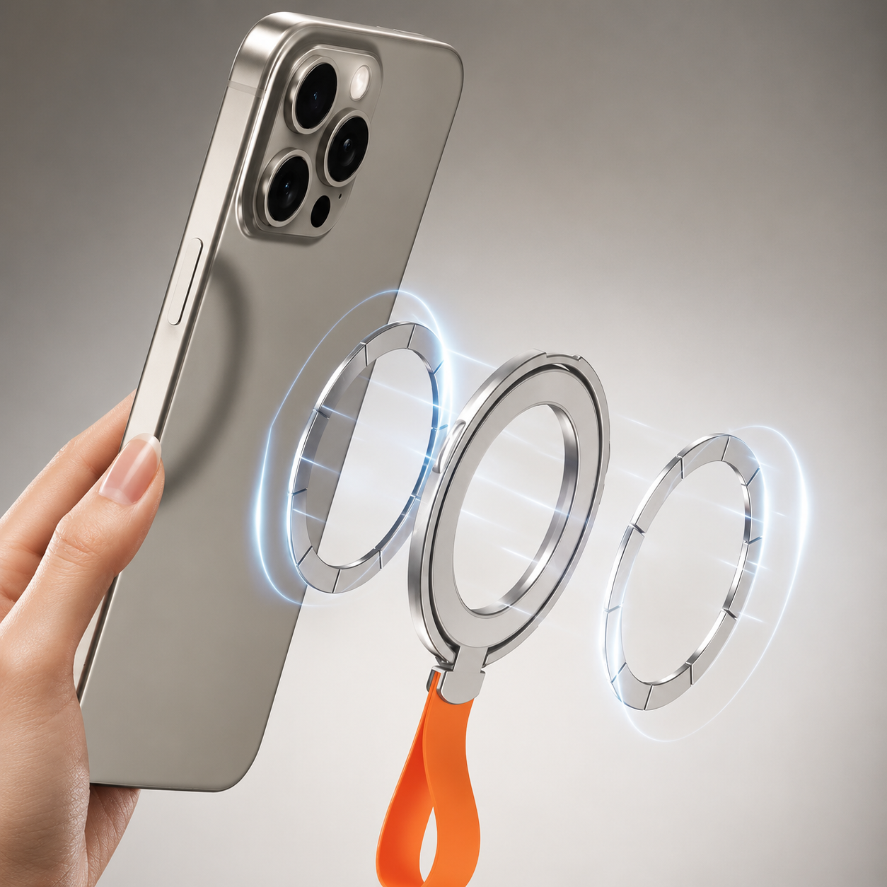 Premium Magnetic Phone Grip Stand MagSafe Finger Ring Holder Hand Strap Kickstand Magnetic Phone Holder Car Mount Desk Stand Compatible with iPhone