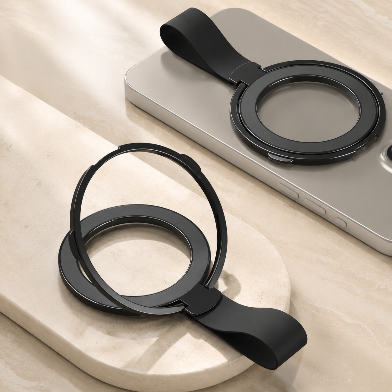 Premium Magnetic Phone Grip Stand MagSafe Finger Ring Holder Hand Strap Kickstand Magnetic Phone Holder Car Mount Desk Stand Compatible with iPhone