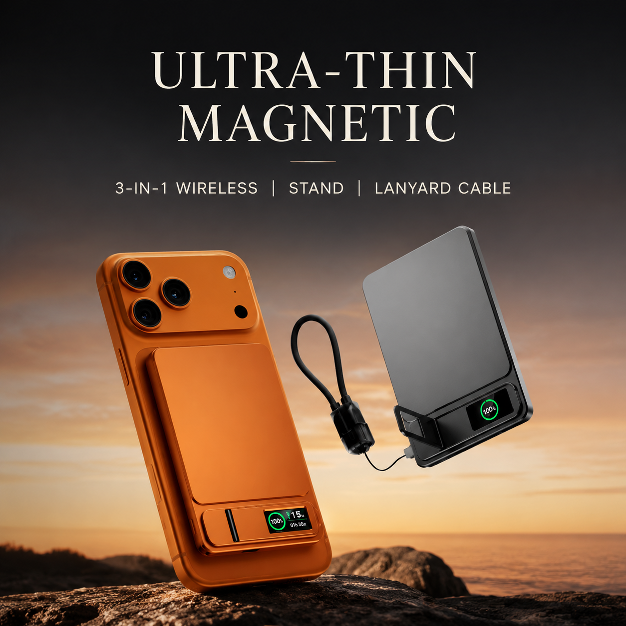 Premium Magnetic Wireless Power Bank 10000mAh Fast Charging Portable Charger 20W USB Type C Magnetic Battery Pack Digital Display Phone Stand Compatible with iPhone