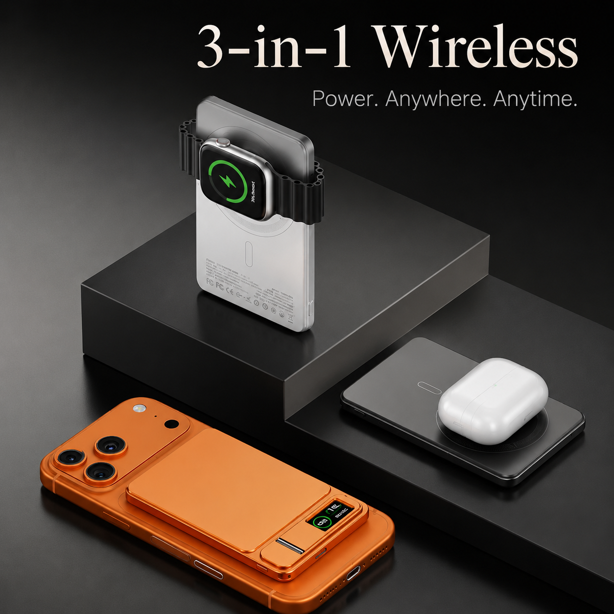Premium Magnetic Wireless Power Bank 10000mAh Fast Charging Portable Charger 20W USB Type C Magnetic Battery Pack Digital Display Phone Stand Compatible with iPhone
