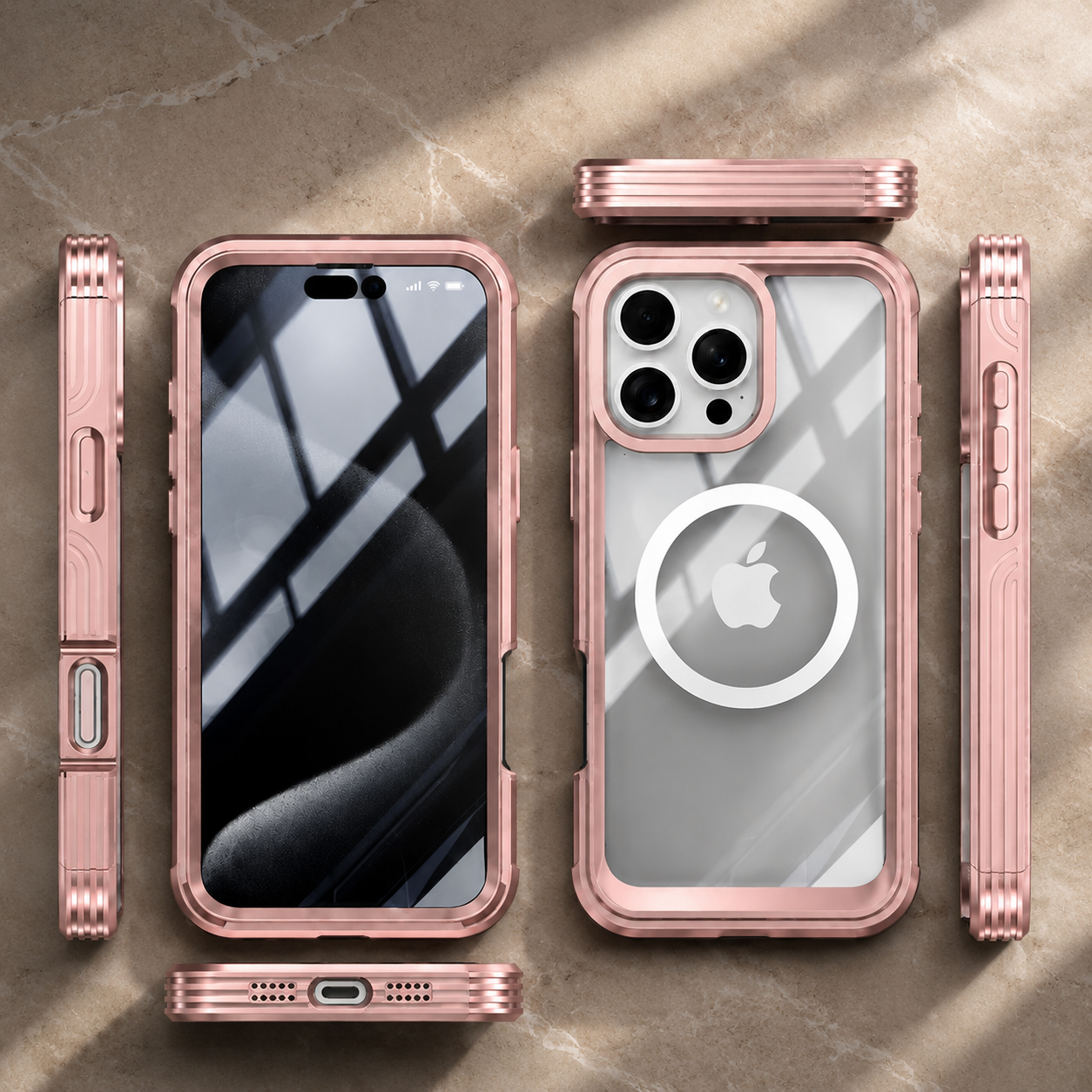 Premium Magnetic iPhone Case Full Body Tempered Glass MagSafe Compatible Shockproof Cover 360 Protection Wireless Charging Slim Protective Design