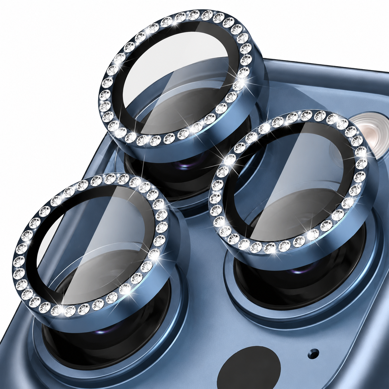 Premium Metal Camera Lens Protector Tempered Glass Camera Lens Cover Scratch Resistant Shockproof Anti-Dust Protective Ring Compatible with iPhone