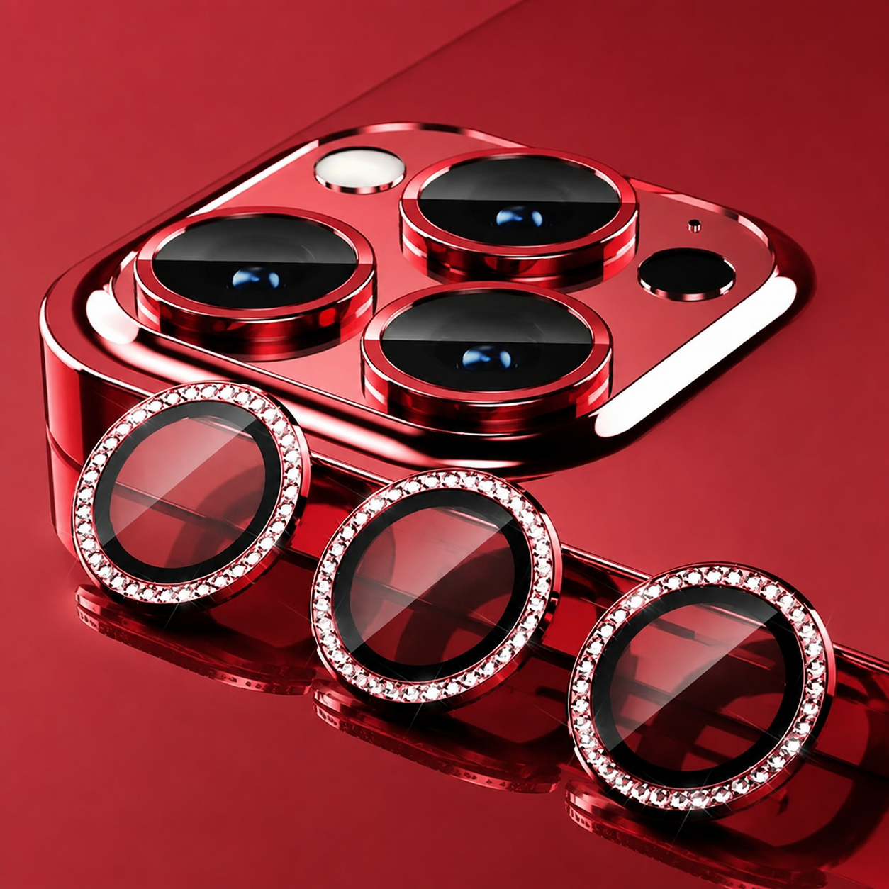 Premium Metal Camera Lens Protector Tempered Glass Camera Lens Cover Scratch Resistant Shockproof Anti-Dust Protective Ring Compatible with iPhone