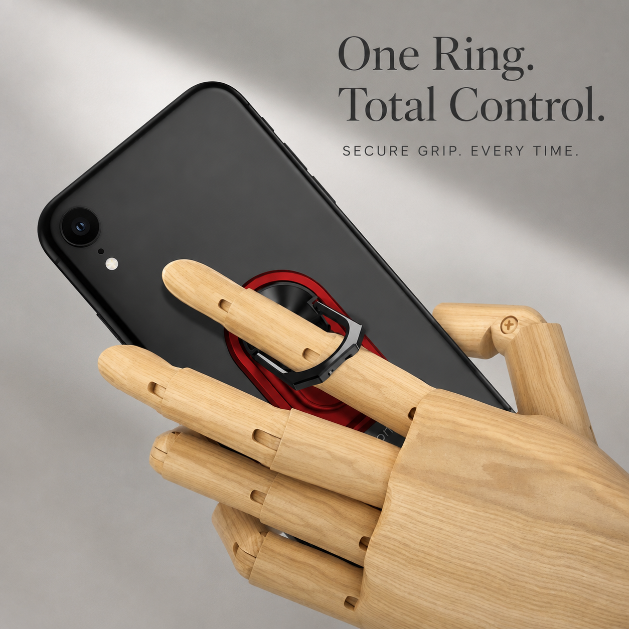 Premium Metal Finger Ring Phone Holder 180° Rotating Phone Grip Stand Universal Finger Ring Kickstand Adhesive Smartphone Holder Compatible with iPhone