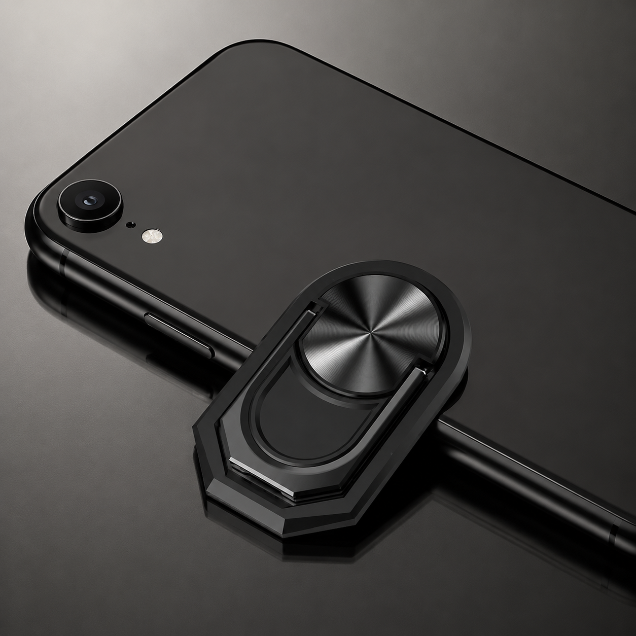 Premium Metal Finger Ring Phone Holder 180° Rotating Phone Grip Stand Universal Finger Ring Kickstand Adhesive Smartphone Holder Compatible with iPhone
