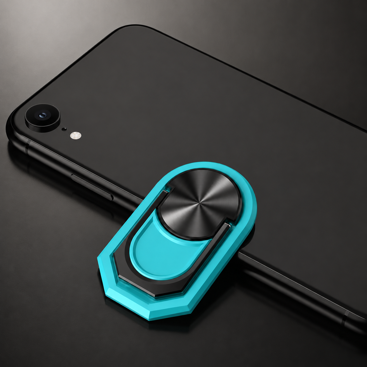 Premium Metal Finger Ring Phone Holder 180° Rotating Phone Grip Stand Universal Finger Ring Kickstand Adhesive Smartphone Holder Compatible with iPhone