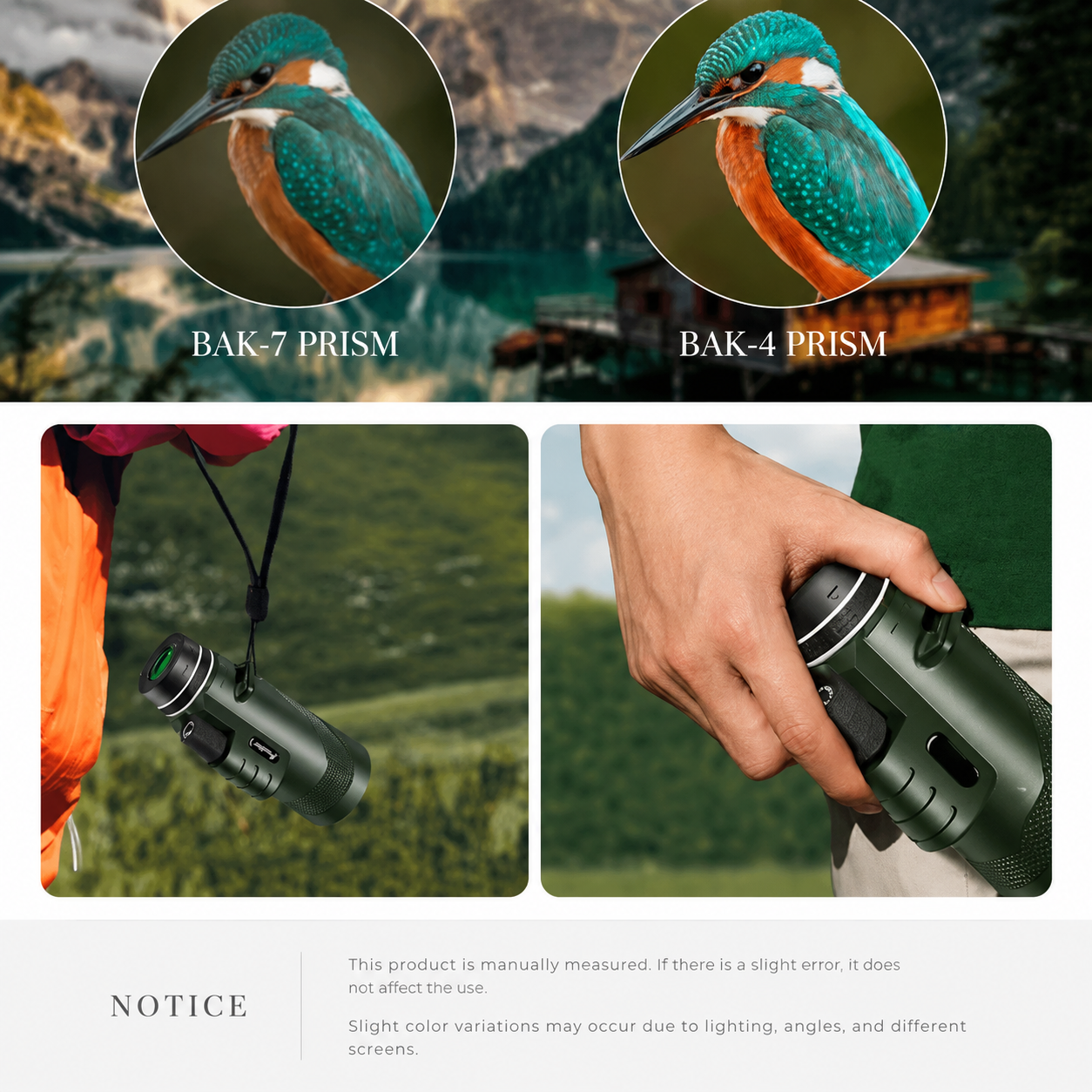 Premium Portable Zoom HD Monocular Telescope 80x100 Long Range High Power Scope FMC BAK4 Optics Phone Tripod Outdoor Travel Hunting Compatible with iPhone
