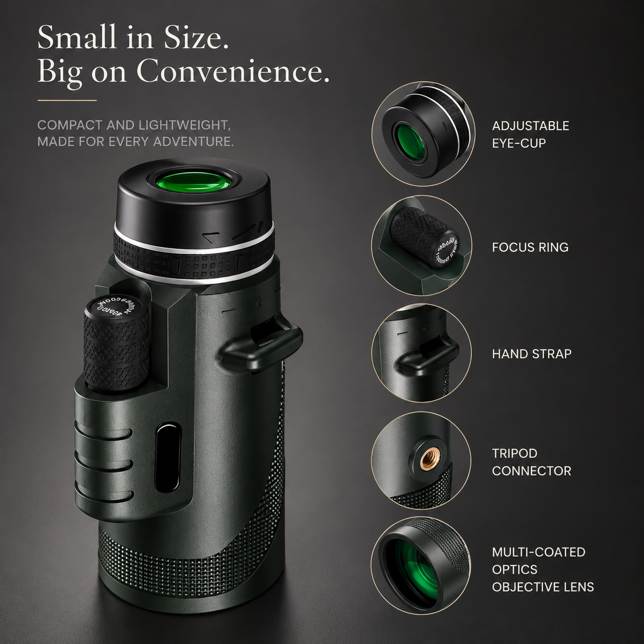 Premium Portable Zoom HD Monocular Telescope 80x100 Long Range High Power Scope FMC BAK4 Optics Phone Tripod Outdoor Travel Hunting Compatible with iPhone