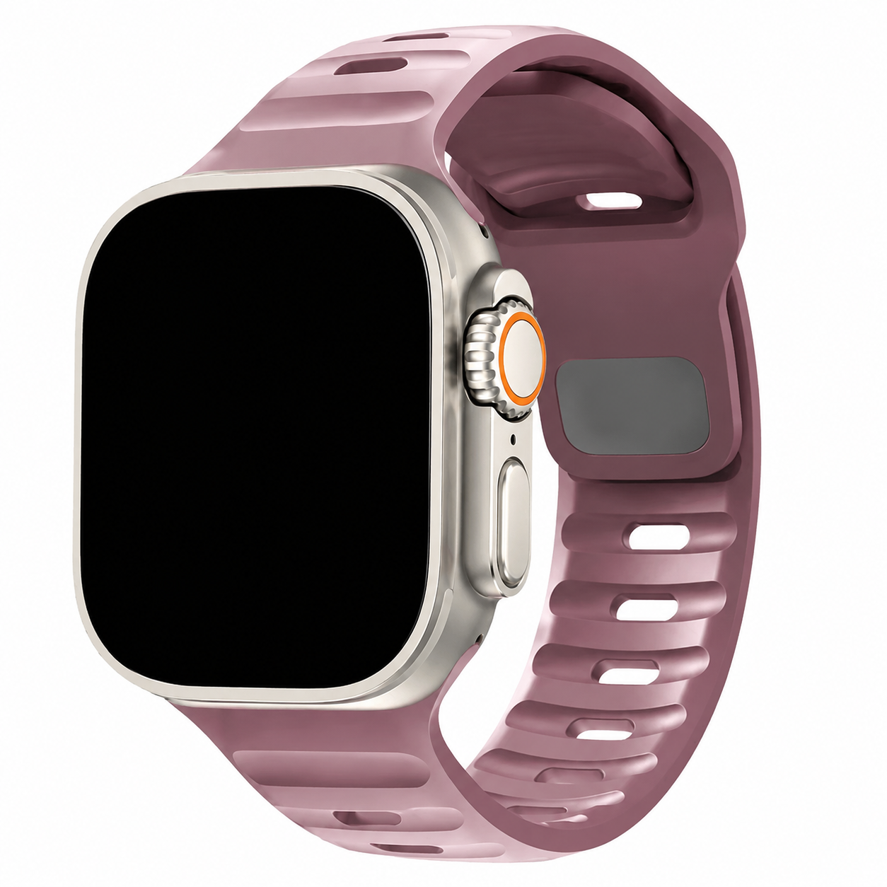 Premium Silicone Sport Watch Band Soft Waterproof Adjustable Replacement Strap Breathable Lightweight Smartwatch Wristband Compatible with iPhone