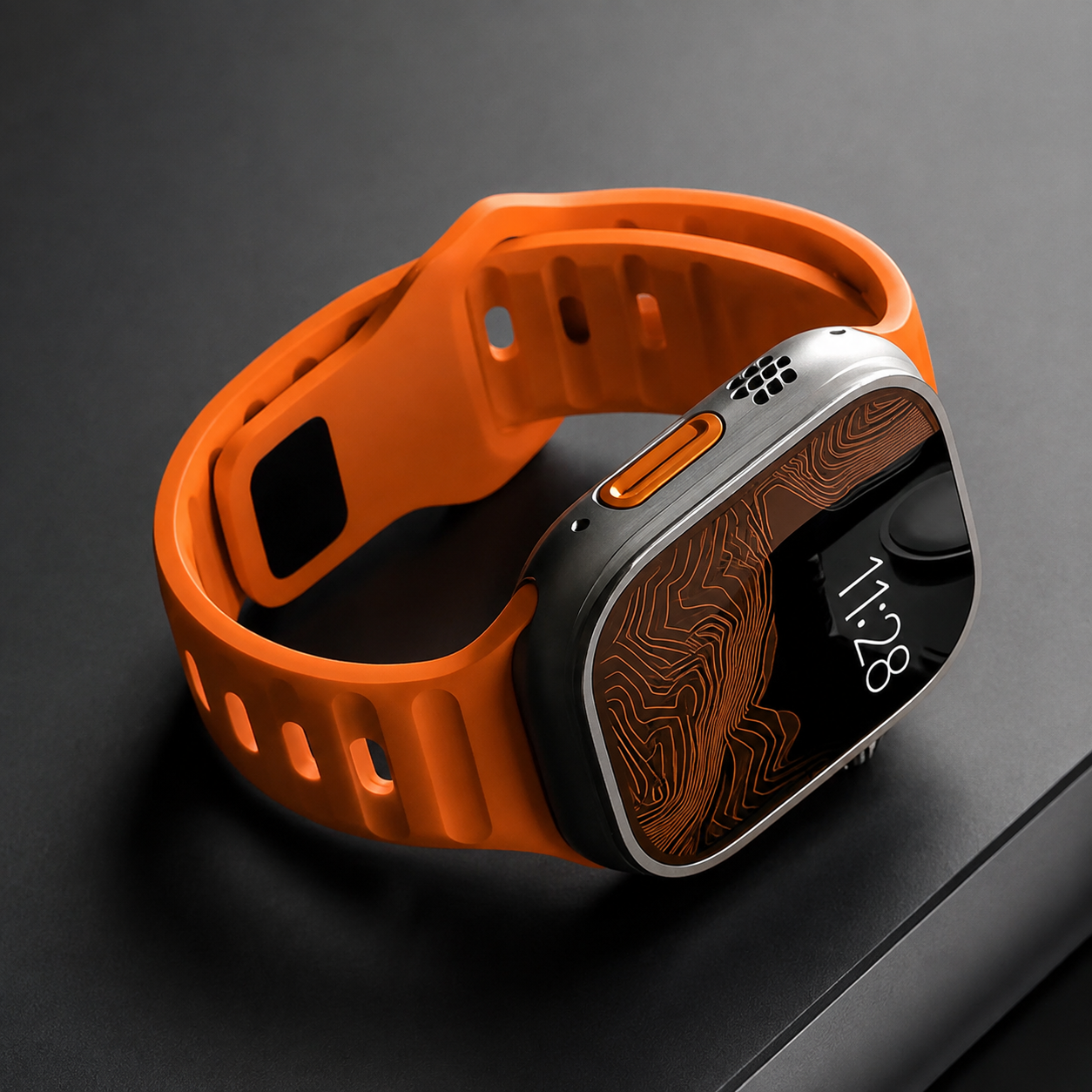 Premium Silicone Sport Watch Band Soft Waterproof Adjustable Replacement Strap Breathable Lightweight Smartwatch Wristband Compatible with iPhone
