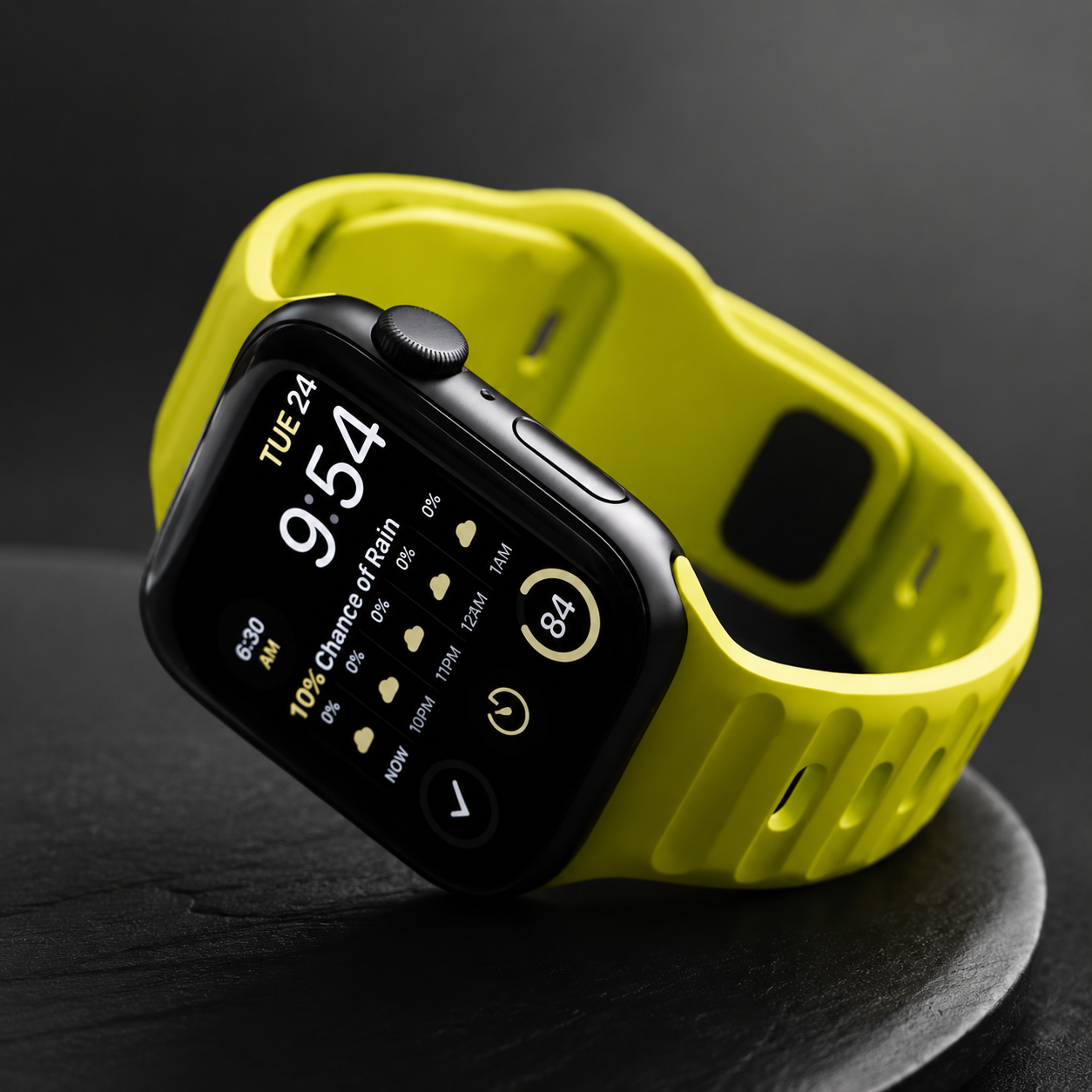 Premium Silicone Sport Watch Band Soft Waterproof Adjustable Replacement Strap Breathable Lightweight Smartwatch Wristband Compatible with iPhone
