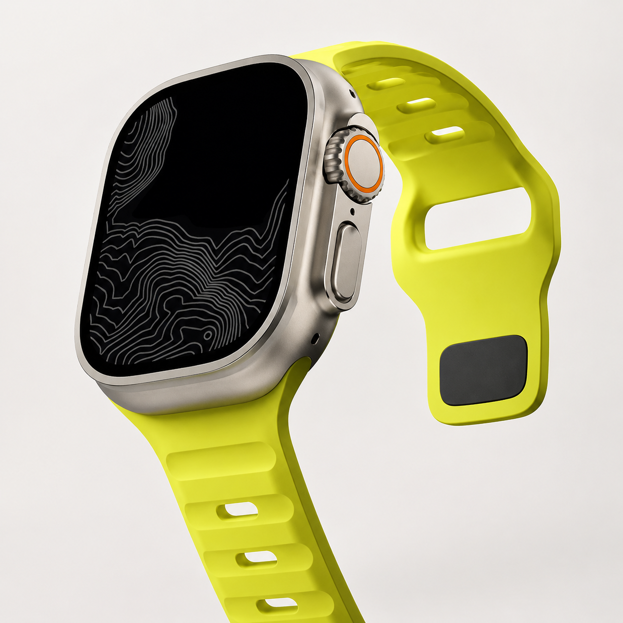 Premium Silicone Sport Watch Band Soft Waterproof Adjustable Replacement Strap Breathable Lightweight Smartwatch Wristband Compatible with iPhone
