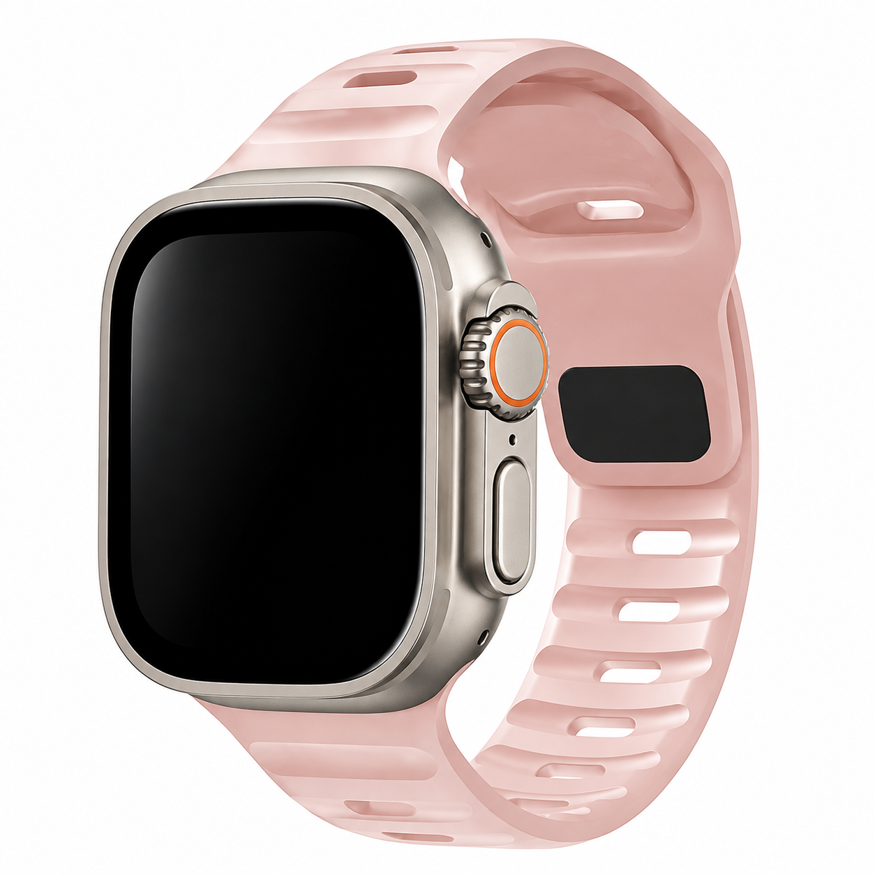 Premium Silicone Sport Watch Band Soft Waterproof Adjustable Replacement Strap Breathable Lightweight Smartwatch Wristband Compatible with iPhone