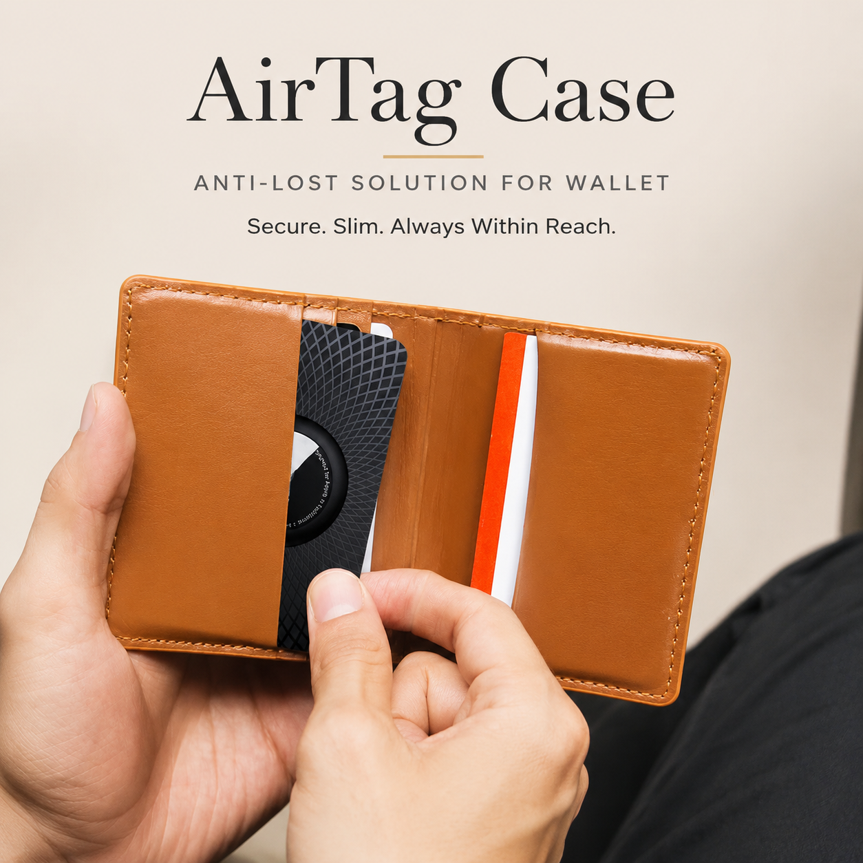 Premium Slim AirTag Wallet Case Ultra-Thin Credit Card Holder Anti-Lost GPS Tracker Protective Sleeve Durable ABS Compatible with AirTag