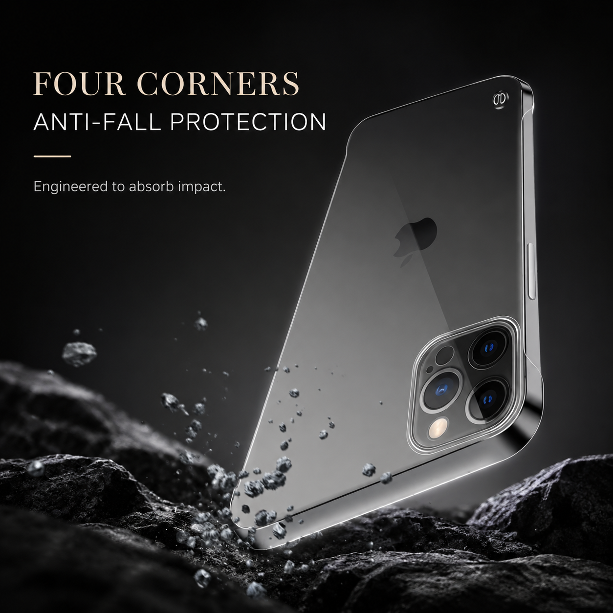 Premium Slim Frameless iPhone Case Matte PC Back Cover TPU Edge Lightweight Shockproof Scratch Resistant Minimal Protective Cover