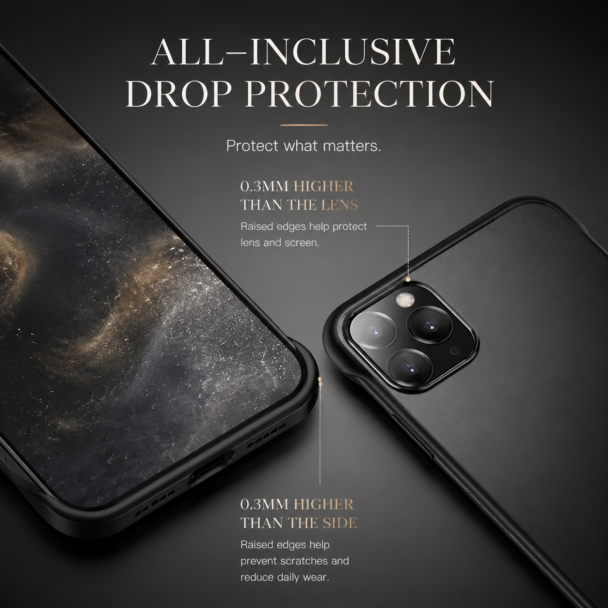 Premium Slim Frameless iPhone Case Matte PC Back Cover TPU Edge Lightweight Shockproof Scratch Resistant Minimal Protective Cover