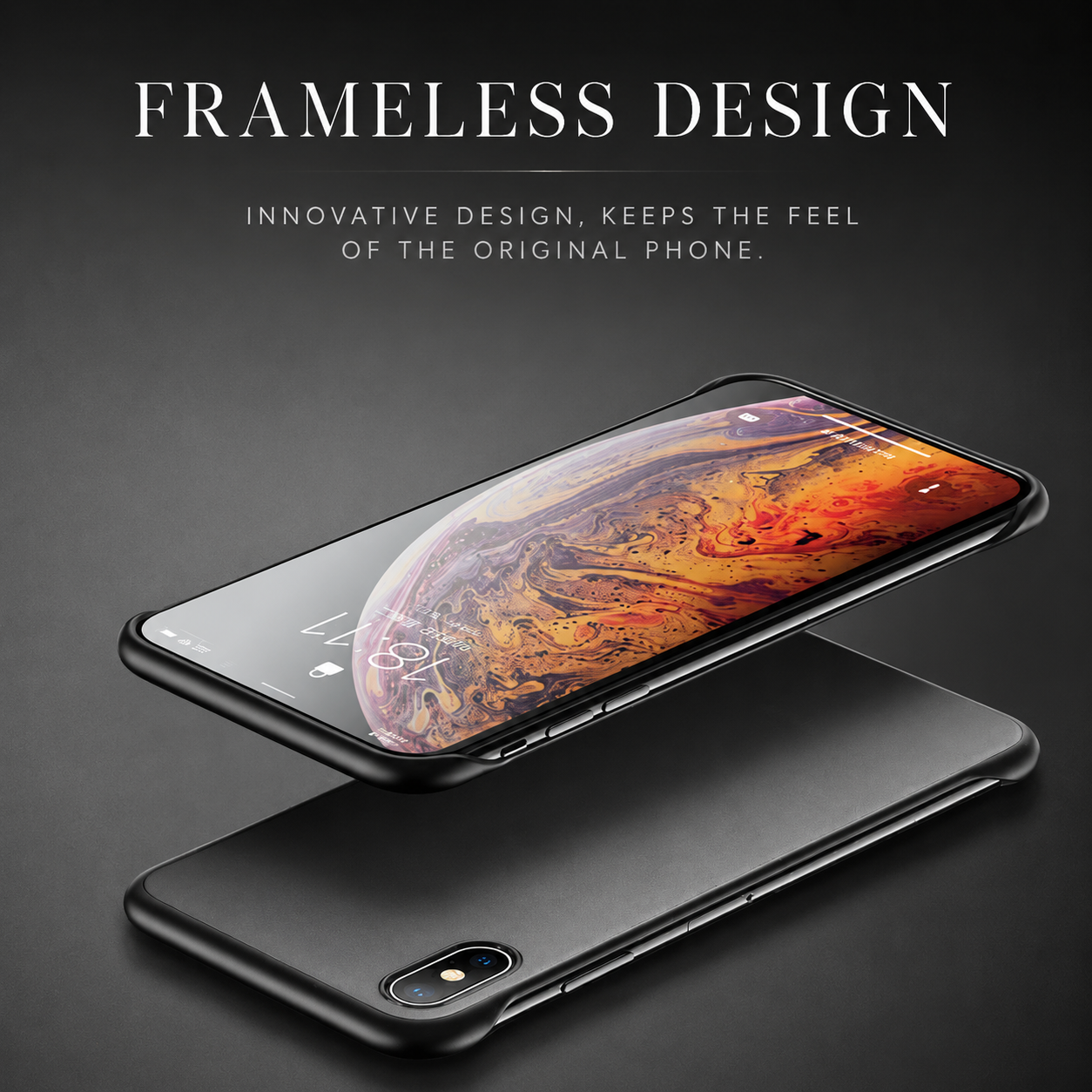Premium Slim Frameless iPhone Case Matte PC Back Cover TPU Edge Lightweight Shockproof Scratch Resistant Minimal Protective Cover