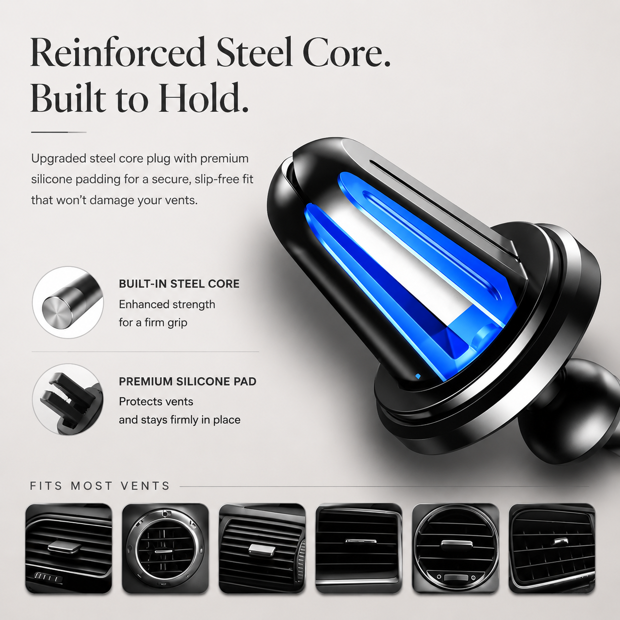 Premium Suction Cup Car Phone Holder Windshield Dashboard Phone Mount 360° Rotating Adjustable Gravity Lock Hands-Free GPS Car Stand Compatible with iPhone