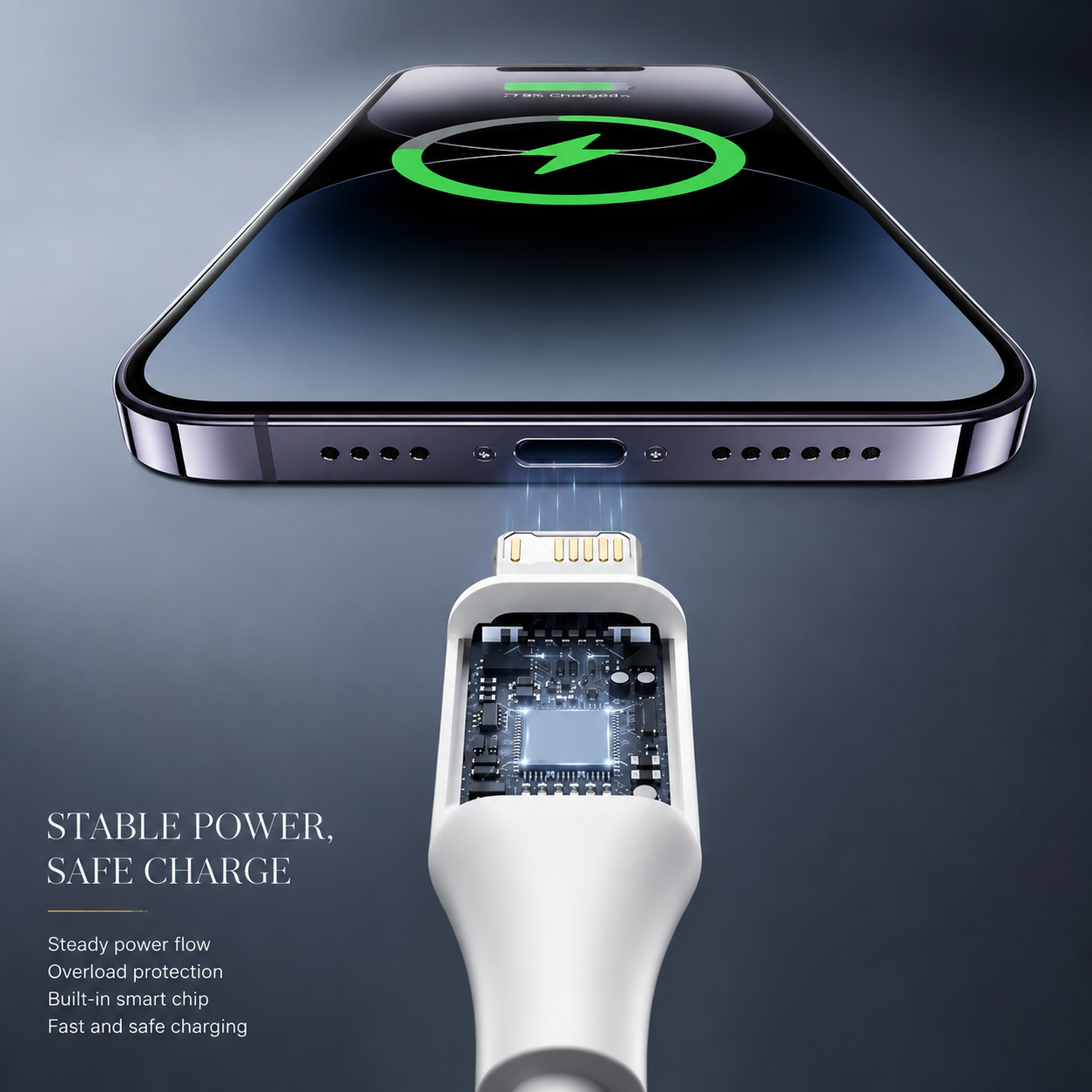 Premium USB C PD Fast Charging Cable 35W 2.4A Data Sync Charging Cord Durable TPE TPU Fast Charge Cable Reliable Power Compatible with iPhone