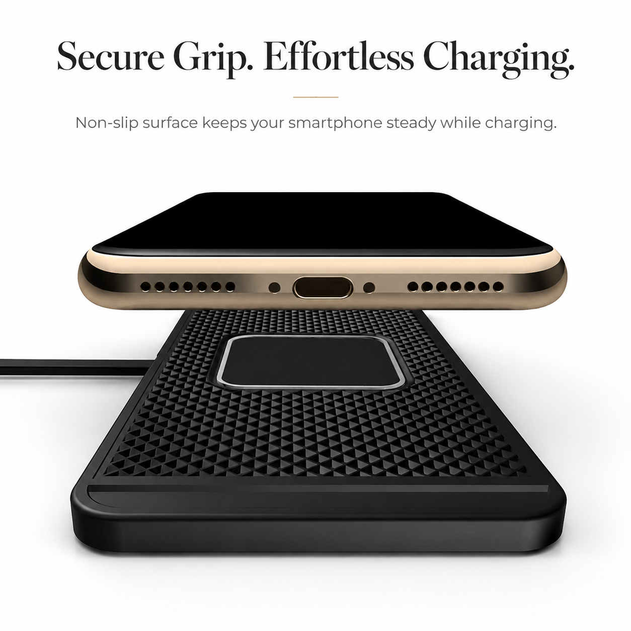 Premium Wireless Car Charger 15W Fast Wireless Charging Dashboard Phone Charging Pad Anti-Slip Silicone Cradle Dock Compatible with iPhone
